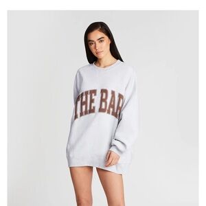 The Bar VARSITY SWEATSHIRT LT HEATHER GREY/CHOCOLATE